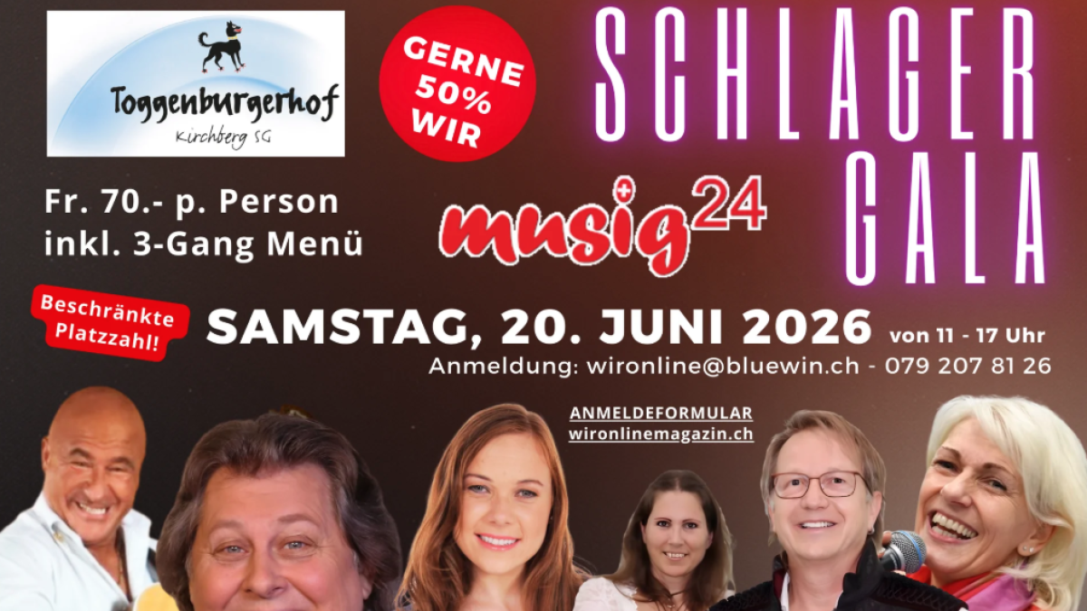 Schlager-Gala 2026 mit Musig24 - WAiSCH