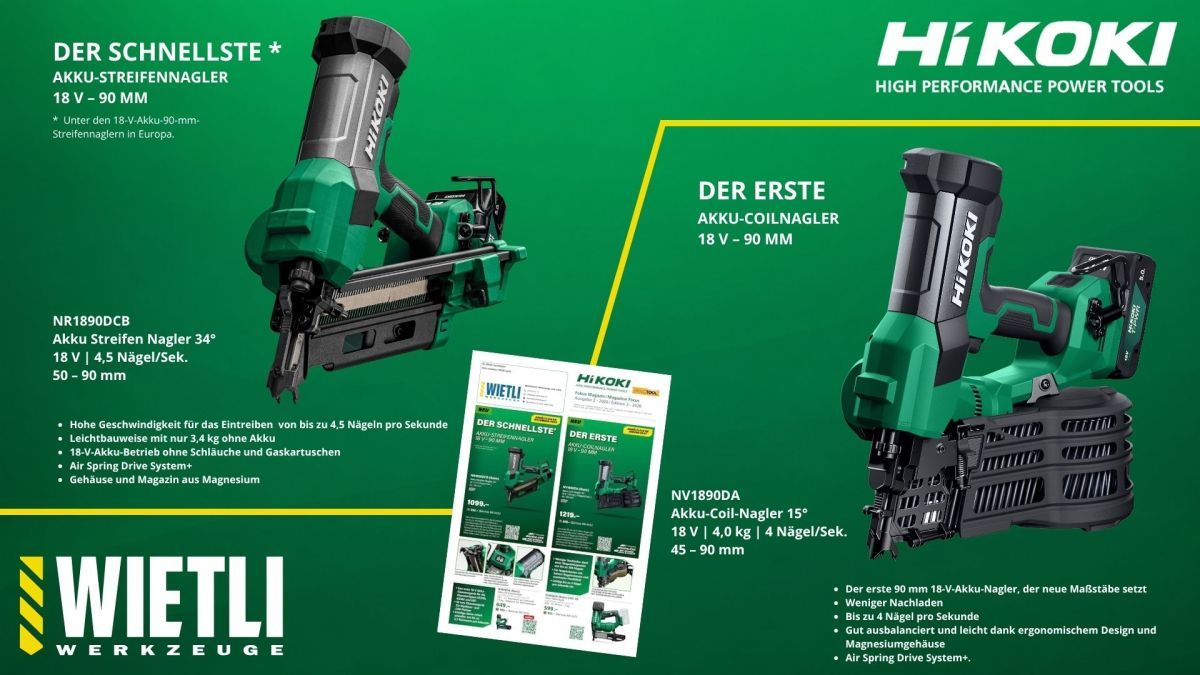 Das neue HiKOKI Fokus Magazin ist da, mit zwei starken Nagler-Neuheiten - WAiSCH